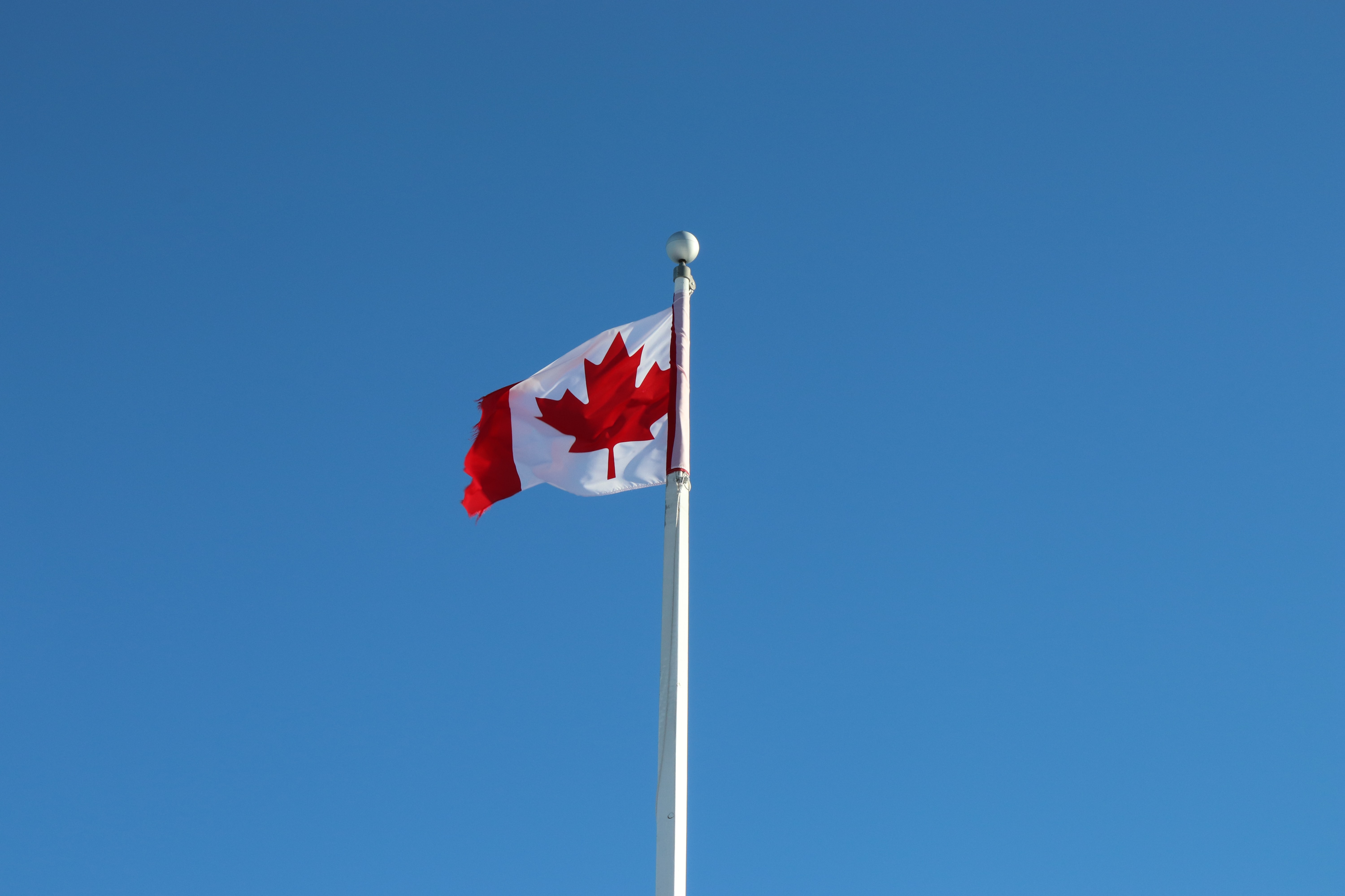 Canadian flag flying