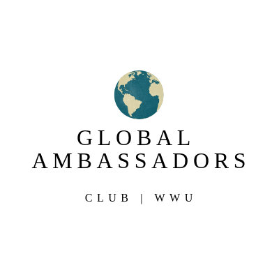 Image of a globe above the text, "Global Ambassadors Club | WWU"