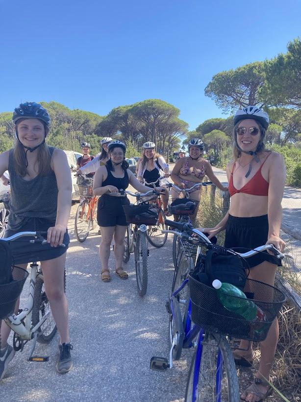 Students Cycling in Italy